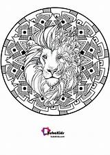 Coloring Mandala Lion Pages Printable Bubakids Color sketch template