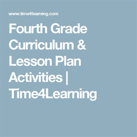 fourth grade  curriculum curriculum lesson plans fourth grade