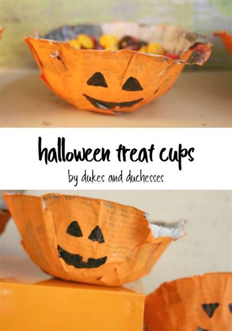 paper mache halloween treat cups halloween crafts  kids crafts