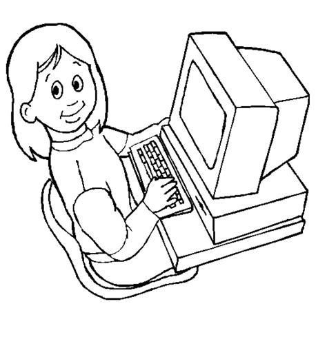 computer coloring worksheets clip art library