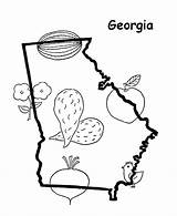 Georgia Coloring State Map Pages Outline Uga Printables Usa Shape States Ga Printable Demographic Print Interest Points Go Getcolorings Next sketch template