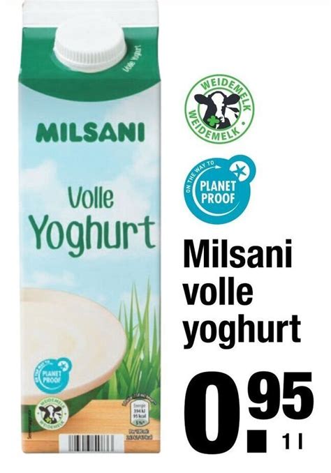 milsani volle yoghurt  aanbieding bij aldi