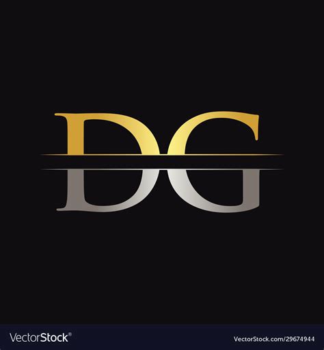 initial dg letter logo design  gold royalty  vector