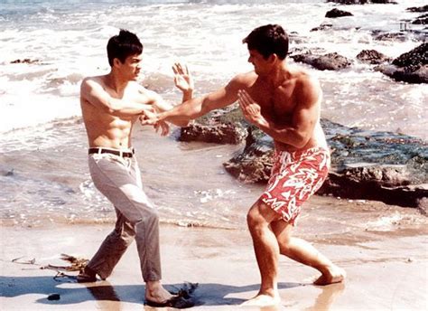 bruce teaching van williams on the beach arts martiaux bruce lee boxe francaise
