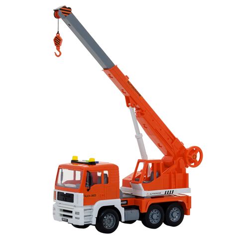 friction powered construction crane truck toy  lights  sounds