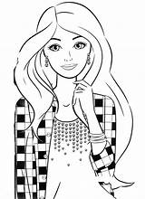 Barbie Coloring Fashionista Pages sketch template