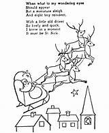 Christmas Night Before Coloring Twas Pages Printable Story Poem Reindeer Book Colouring Knew Saint Kids Calendar Sheet Nick Stories Santa sketch template
