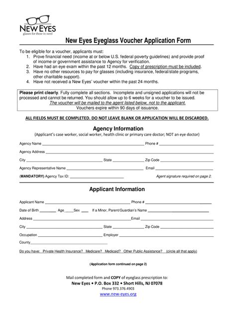 Ontario Lions Club Eye Glass Application Fill Out And
