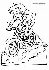 Coloring Pages Sports Kids Bike Cyclist Mountain Bicycle Printable Sheets Found Color sketch template