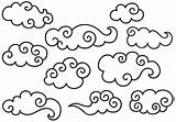 Vecteezy Tibetan Nuage Moln Chinois Nuages Uidownload Motifs Tattoos Paintingvalley sketch template