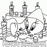 Coloring Birthday Happy Tweety Pages Bird Drawing Christmas Disney Kids Drawings Print Merry Printable Cliparts Cartoon Party Cartoons Funny Gif sketch template