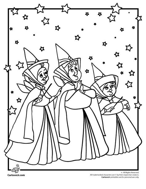 sleeping beauty fairies coloring pages