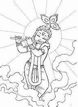 Krishna Bal Gopal Radha Flute Dessins Bouddha Inde Reactions Crayon Bébé Hindou Shiva Seigneur Trait sketch template