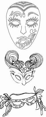 Carnival Masks Coloring Pages Crafts Mask sketch template