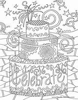 Coloring Birthday Pages Happy Adult Doodle Adults Sheets Alley Cake Colouring Printable Celebrate Choose Board Color Mandala Cards Kids Gifts sketch template
