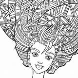 Coloring Hair Pages Curly Girl Crazy Getcolorings Rapunzel Flynn sketch template