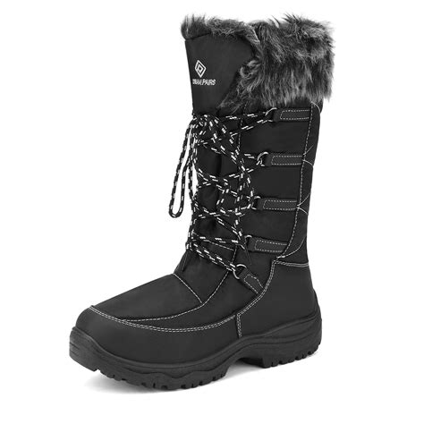 dream pairs dream pairs womens waterproof warm faux fur mid calf snow boots outdoor hiking