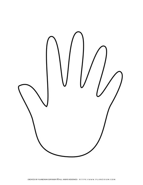 hand outline printable template planerium hand outline template