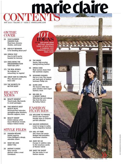 womens lifestyle magazine contents page table  contents magazine