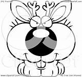 Jackalope Sly Clipart Cartoon Depressed Cute Outlined Coloring Vector Thoman Cory Royalty sketch template