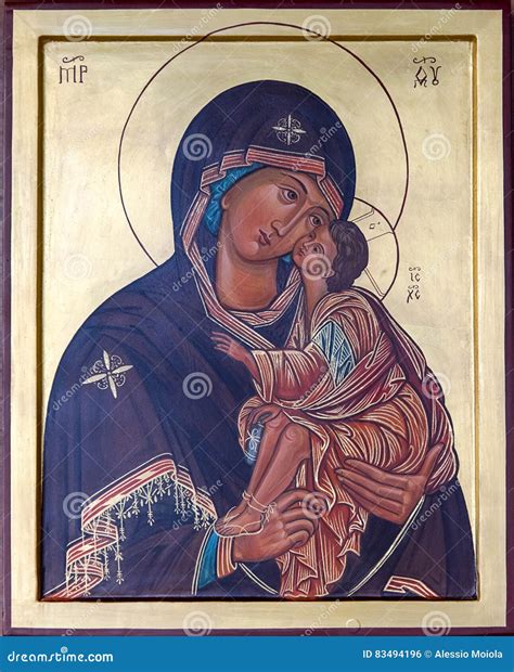 icone de vierge marie avec lenfant jesus photo stock image