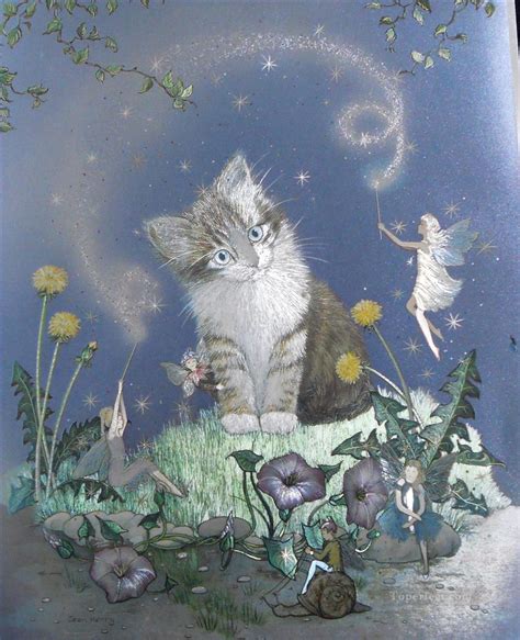 beautiful  magical fairy cat painting  oil  sale