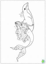 Mermaid Barbie Dinokids Tale Coloring Colouring Pages Close sketch template