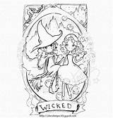 Wicked Pages Coloring Elphaba Glinda Musical Digital Stamp Etsy Instant Template Sold sketch template