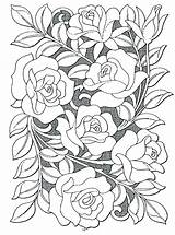 Coloring Pages Rose Adults Colouring Flowers Hard Roses Printable Garden Flower Sheets Books Adult Color Vines Book Realistic Floral Designs sketch template