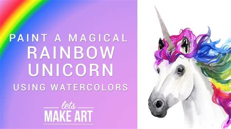 rainbow unicorn watercolor art tutorial youtube