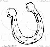 Coloring Metal Outline Horseshoe Single Illustration Royalty Clipart Print Rf Toon Hit Getcolorings Printable Poster sketch template