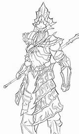 Souls Dark Ornstein Line Dragonslayer Coloring Colouring Deviantart Work Old Soul Bloodborne Drawings Demon Character sketch template