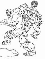 Hulk Coloring Pages Fight Fighting Color Printable Superhero Drawing Supercoloring sketch template
