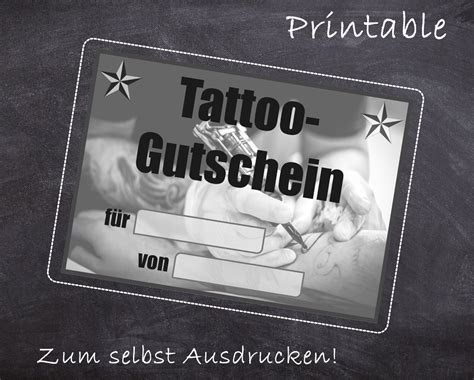 tattoo gutschein vorlage  gratis tattoogutschein zum downloaden
