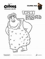Coloring Croods Pages Thunk Printable Sheet Kids Click Sheets Choose Board sketch template