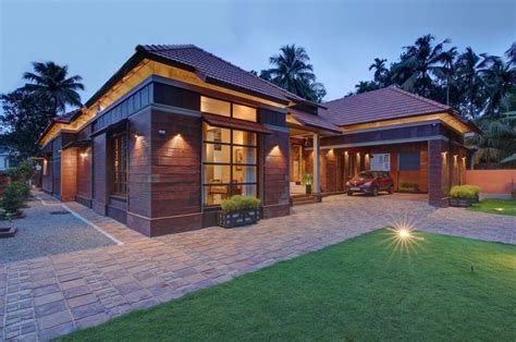 beautiful residence red house  thrissur kerala built  porotherm