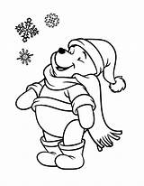 Winnie Pooh Colorear Navidad sketch template
