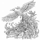 Coloring Pages Phoenix Adult Bird Colouring Animals Rosanes Kerby Book Feather Para Animales Colorear Printable Adults Mandalas Books Animorphia Grown sketch template