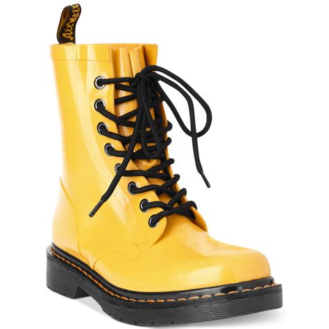 dr martens drench welly rain booties  yellow lyst