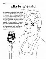 Ella Fitzgerald Coloring Biography Word Search sketch template