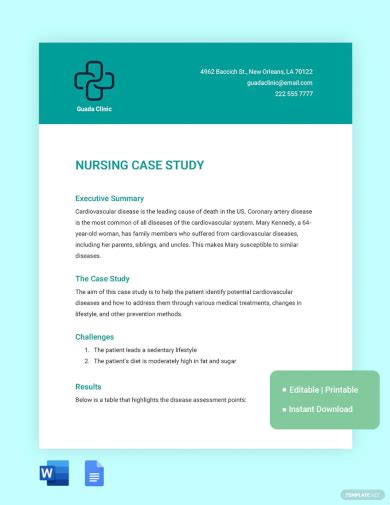 case study examples nursing