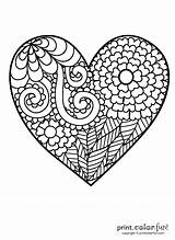 Coloring Heart Pages Flowery Big Printable Print Color Kids Shells Adults Spiral Sea Getcolorings Fun Related sketch template