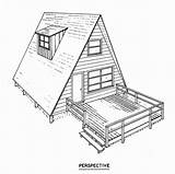 Frame Plans House Cabin Plan Deck Log Framing Perspective Bedroom Simple Drawing Cool Cabins Woodworking Small Building Blueprints Getdrawings Designs sketch template