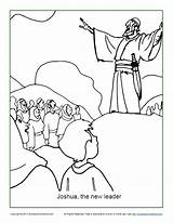 Joshua Coloring Leader Bible Moses God Activity Description Lesson sketch template