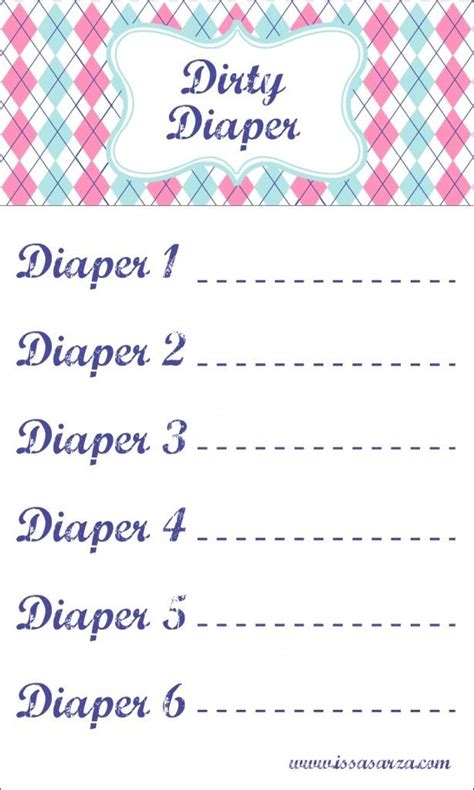 dirty diaper game printable  printable templates