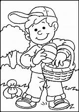 Easter Coloring Pages Boy Egg Hunting Printable Basket Eggs Little Para Happy Kids Print Colorear Pascua Disney Ecoloringpage Freebies Ones sketch template
