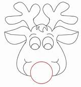 Reindeer Rudolph Face Coloring Pattern Pages Outline Clipart Template Printable Christmas Cut Head Templates Santa Drawing Craft Cow Mask Kids sketch template