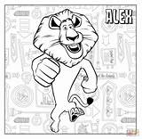 Lion Alex Coloring Pages Printable Color King Cartoon Draw sketch template