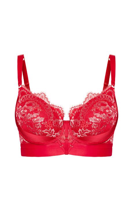 Plus Size Red Lace Contour Bra