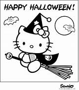 Coloring Halloween Kitty Pages Hello sketch template